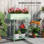 2 Tier Plant Stand 60*26*70 cm Steel 1 Piece Plant Stand Green with Storage Shelf
