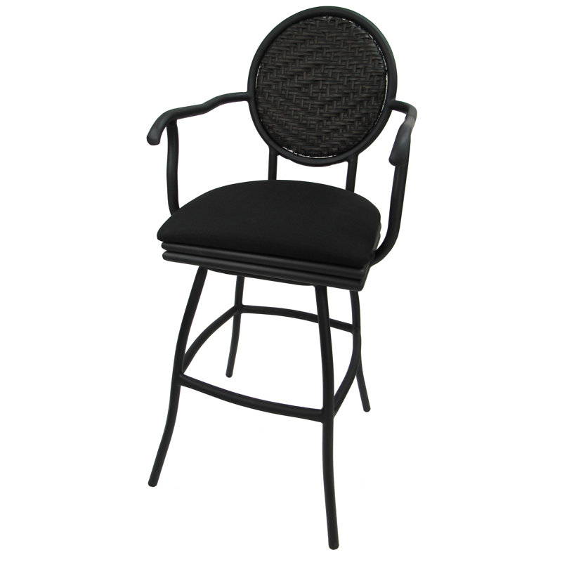 Tabouret pivotant et très grand Merriwood, Lin noir, Très haute (assise de 35 po de hauteur)