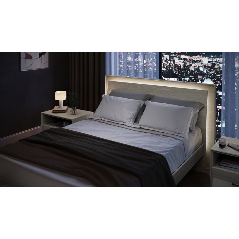 Kava Queen Bed, Washed Oak