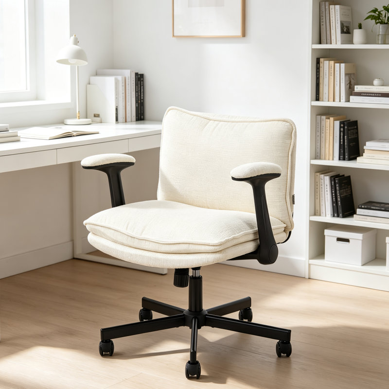 Marlow Home Co. Chenille Office Chair, Cream