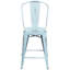 Commercial Grade Distressed Metal Indoor-Outdoor Counter Height Stool with Back-331454707-373408508