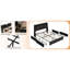Cadre de grand lit avec tête de lit ergonomique, prises de charge à plateforme, DEL, rangement, lit en métal, sommier sans cadre pour chambre à coucher, cadre encastré, bruit,