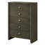 Commode 5 tiroirs Ilana, finition grise