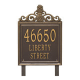 Lanai Pineapple Personalized Estate 3-Line Lawn Address Sign