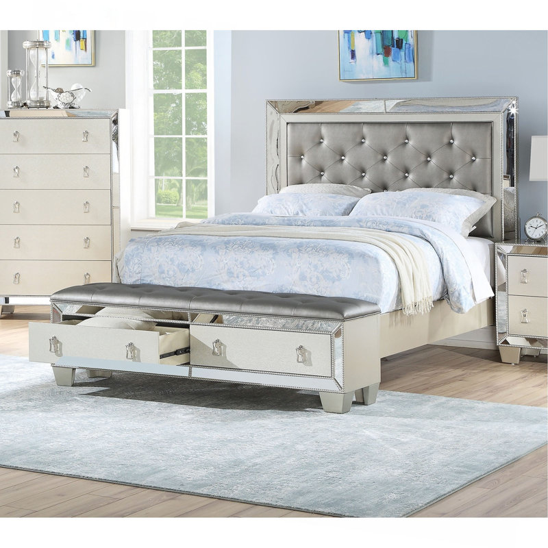 Glam Luxurious 1Pc Bed W, Très grand californien