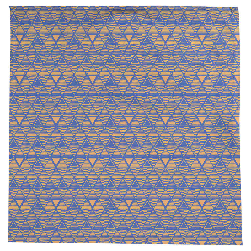 Nappe triangles dessinés à la main classiques, Bleu/orange