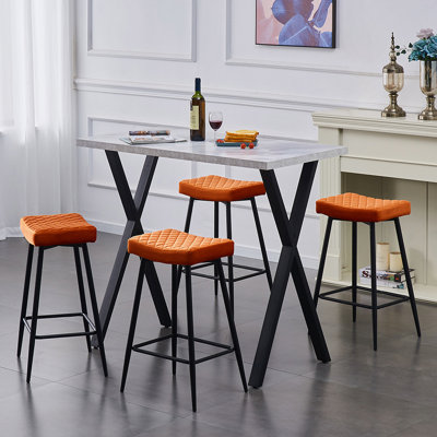 70cm Upholstered Velvet Counter Stool 