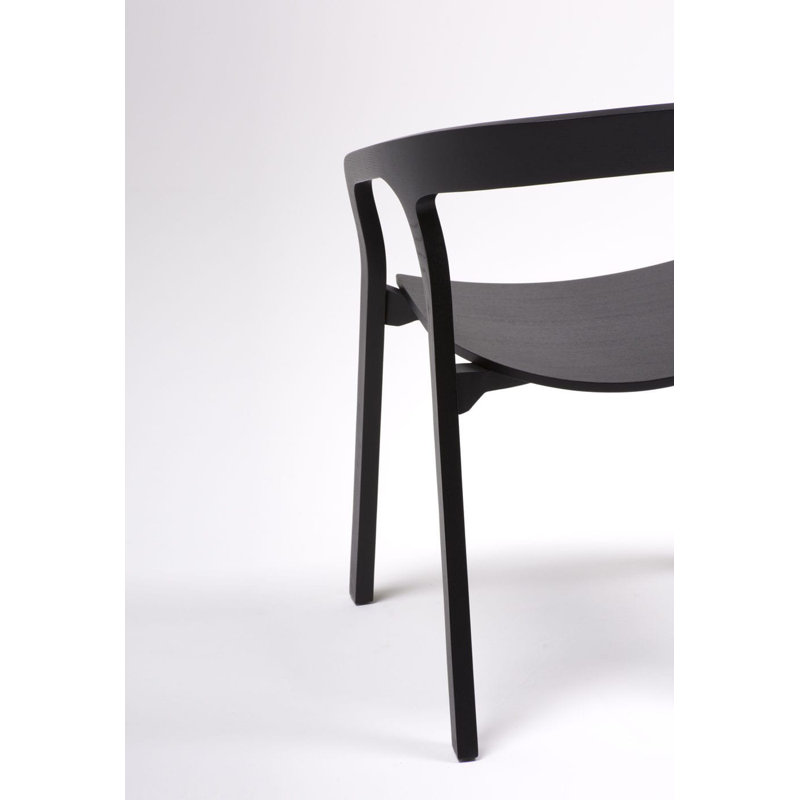 She Said Solid Wood Stacking Arm Chair, Black