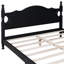 Lit plateforme en bois grand format, look rétro, cadre de lit à lattes noires stable, supporté, peu encombrant,