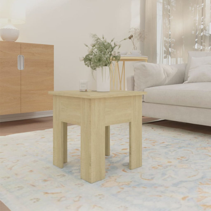 Table de bout en bois d'ingénierie, Marron clair, 15,7 po x 15,7 po x 16,5 po