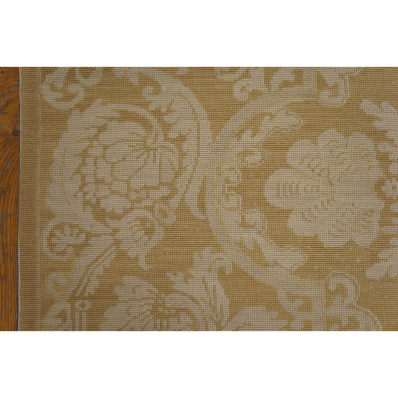 Flatweave Wool Floral Area Rug