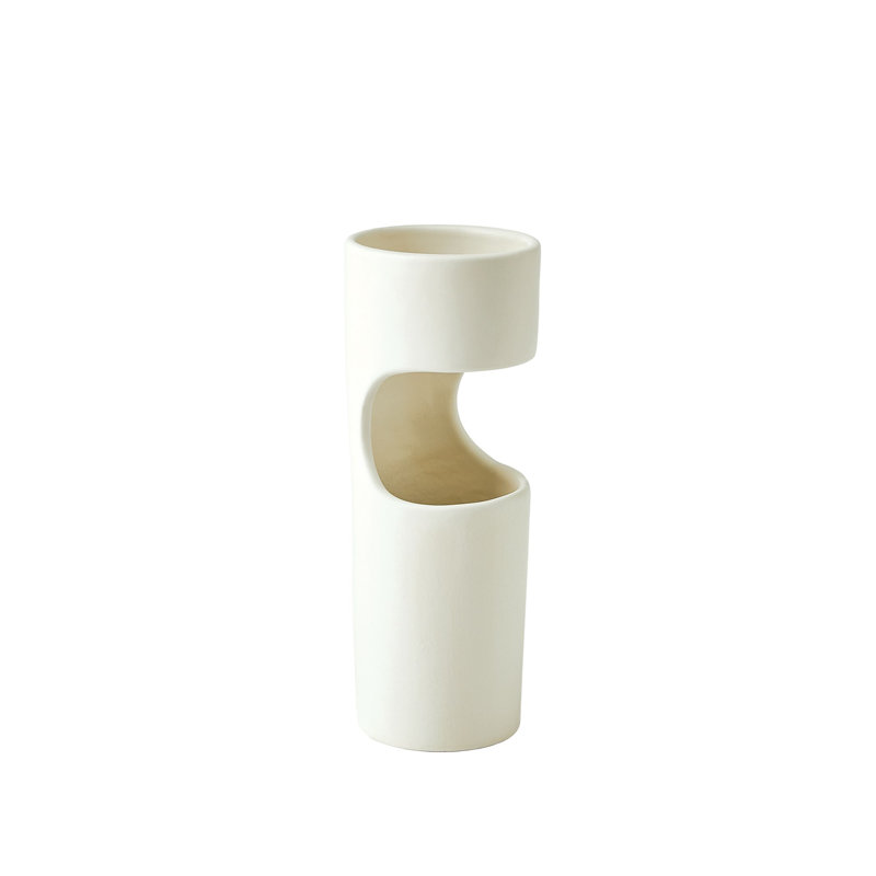 Vase de table en grès, Hauteur totale - 10,75 po