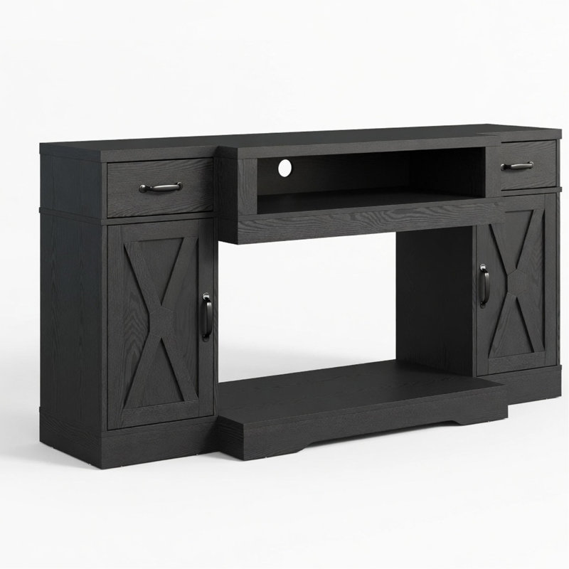 Meuble télé 64,5 po avec tablettes réglables et portes doubles 64,5 po