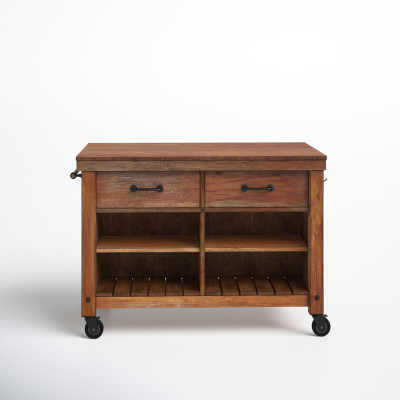 Vargas 2-drawer Kitchen Island/Cart with Locking Casters