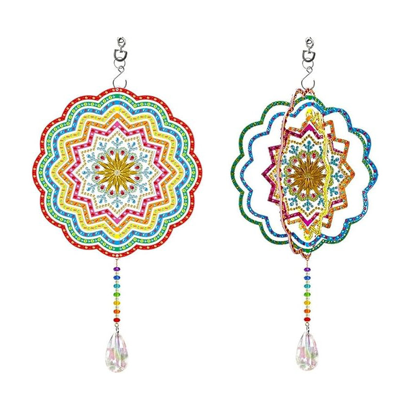 Olsburg  5D DIY Star Snowflake Centre Hanging Sun Catcher Diamond Painting Kit Rotatable Double Sided Crystal Approx 40.5cm Decoration