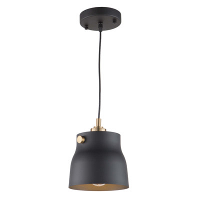 Euro Industrial 1 - Light Matte Black Single Pendant