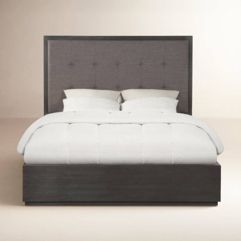 Upholstered Platform Bed, Full, Bella Gray