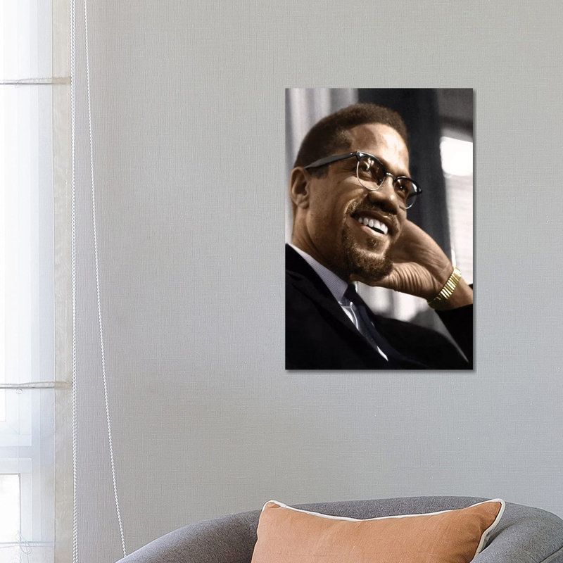 Malcolm X (1925-1965) par Granger-impression, Toile tendue, Pas de tapis, H 26 po x l 18 po x 1,5 po