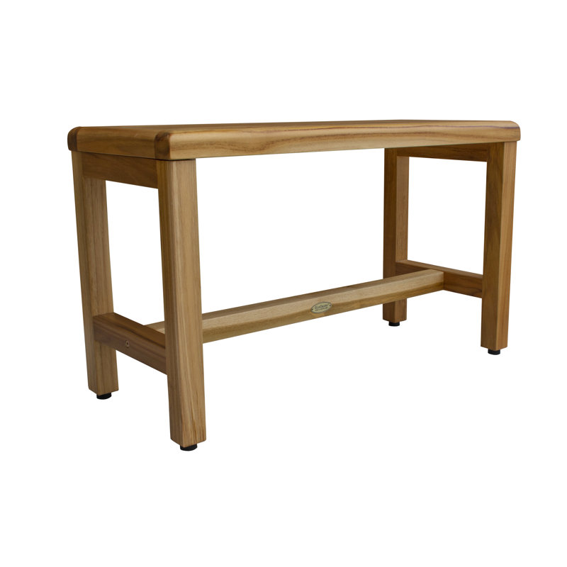EcoDecors EarthyTeak 30" Solid Teak Wood Shower Bench