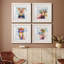 «Groovy Pig and Sky», ensemble de 4 impressions sur toile encadrées-754441901-754441938