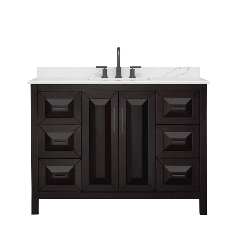 Daria 48'' W Vanity, Giotto Quartz, Brown, Matte Black