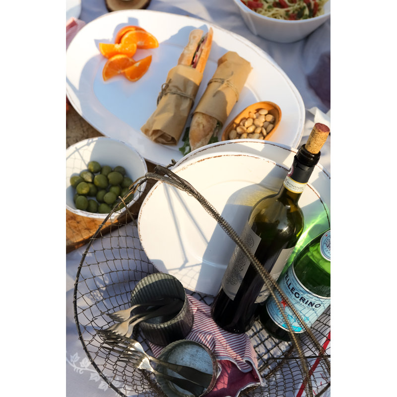 Lastra Stoneware Platter, White