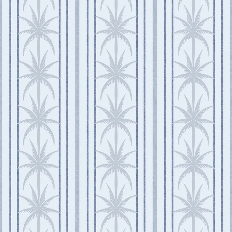 Papier peint à rayures Ocean Drive, Bleus frais, Papier de qualité supérieure, Non-Pasted