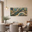 Tableau sur toile à motif floral abstrait or turquoise-2024572805