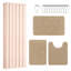 Ensemble de rideau de douche avec tapis-1838201145