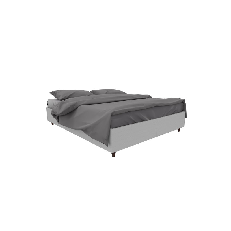 Lit plateforme tapissier avec rangement Merielle, Très grand