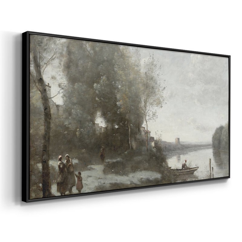 Série paysage - DLXV III - Toile tendue avec châssis encadré - Prêt à être accroché, H 21 po x l 41 po, Noir