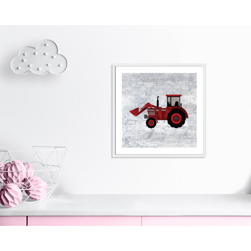 Adhésif décoratif en rouge «Red 3», H 26,5 po x l 26,5 po x P 1,18 po, Encadré de boîte blanc