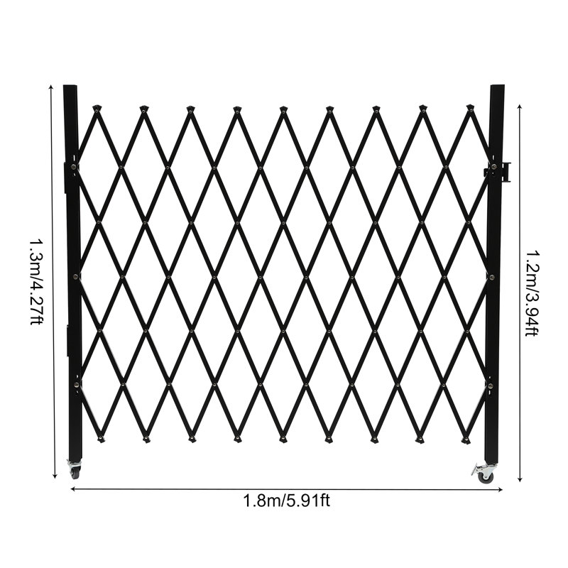Barrière de sécurité en métal noir, L 71 po x H 48 po