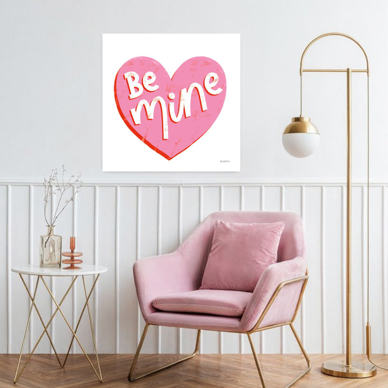 Art contemporain lettres d'amour avec cœur Be Mine, H 32 po x l 32 po