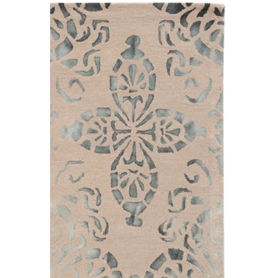 Tapis brun clair en laine touffeté à la main Oakton