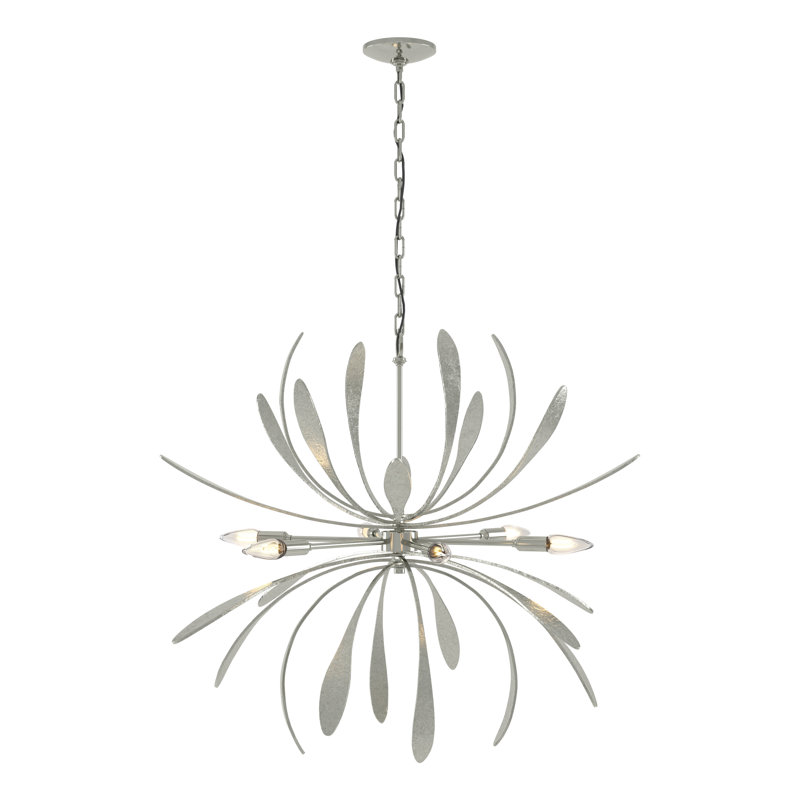 Dahlia Sputnik Sphere Chandelier, Sterling, 28.2" H x 32.7" W x 32.7" D