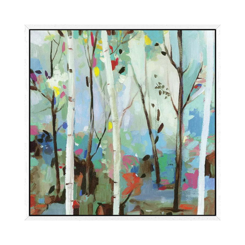 Birchwood Forest by Allison Pearce - Painting on Canvas, White Framed Canvas, 66.04 cm H x 66.04 cm W