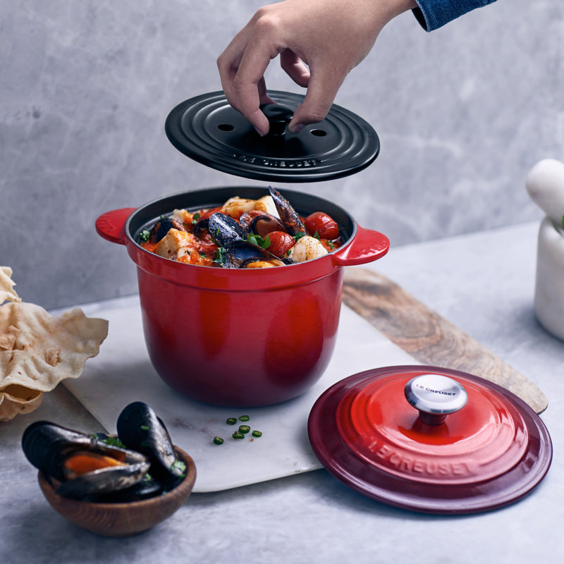 Le Creuset Enameled Cast Iron Rice Pot with Lid and Steamer Insert, Marseille