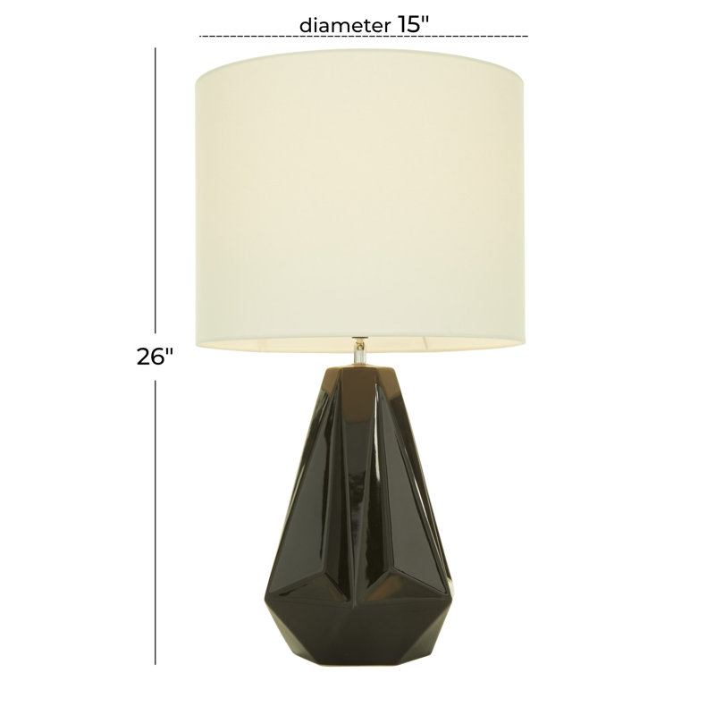 Cosmoliving By Cosmopolitan Modern Ceramic Table Lamp, Black