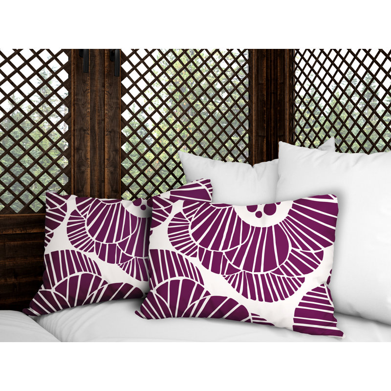  Polyester / Mélange de polyester Housse de coussin rectangulaire intérieure / extérieure lombaire et insert, Mauve