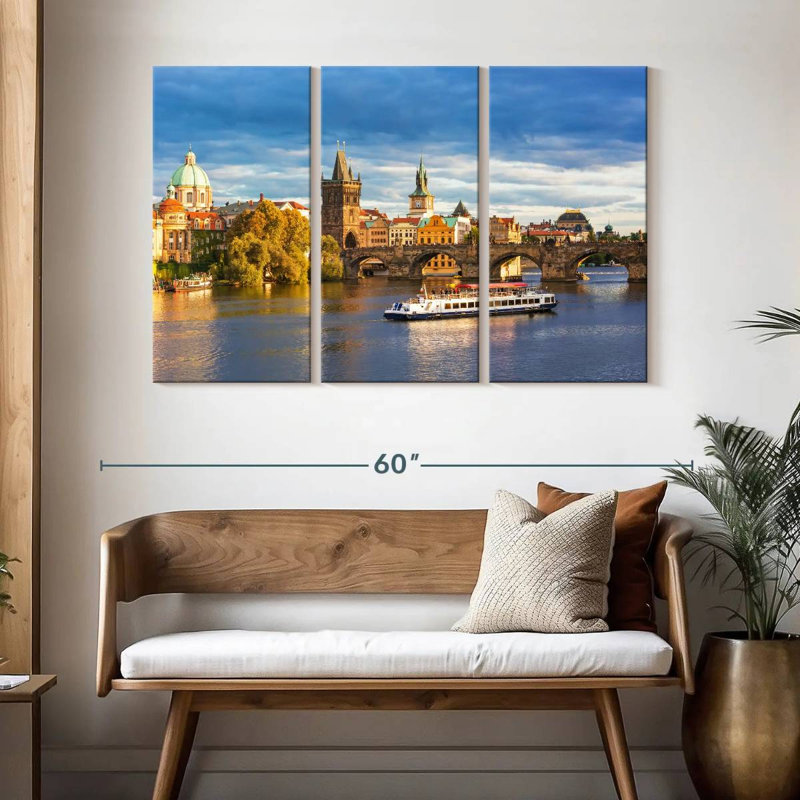 Vue pittoresque de Prague, H 32 po x l 50 po