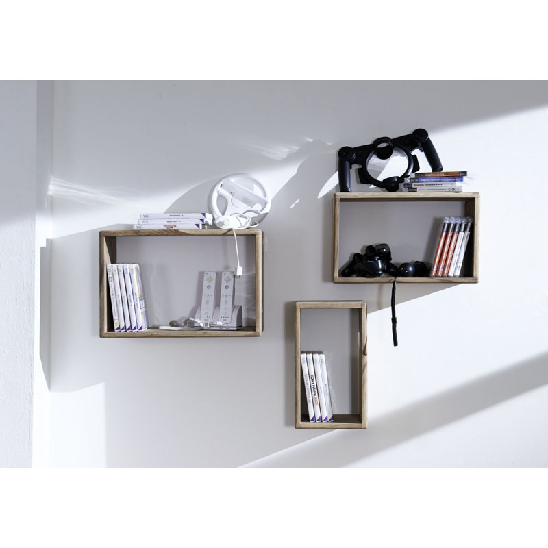 Toronto 3 Piece Wall Shelf Set, Smoked Cherry