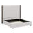 Tall Headboard Upholstered Bed With Vertical Striped And Wingback Design