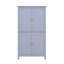 Élégante armoire de rangement autoportante pour salle de bain avec quatre portes et tablettes réglables-2128248112