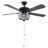 52" Crystal Ceiling Fans With Lights Remote, Black Farmhouse Chandelier Ceiling Fan Light Kit, Modern Rustic Fandeliers With 5 Wood Reversible Blades For Decorate Living Room Bedroom