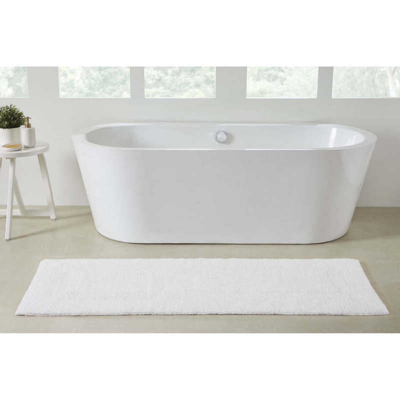 Baignoire en coton filé à anneaux Jessica Ebern Designs Home Jessica, Blanc brillant, Simple - L 20 po x l 32 po