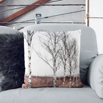 Row of Birch Trees Cushion with Filling