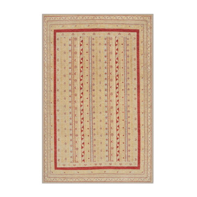 Tapis beige/rouge contemporain