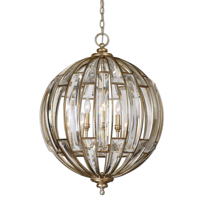 6 - Light Dimmable Globe Chandelier