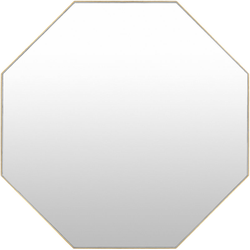 Manfredi Wood Flat Wall Mirror, Gold